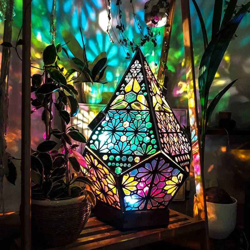 Bohemian Wooden LED Projection Lamp