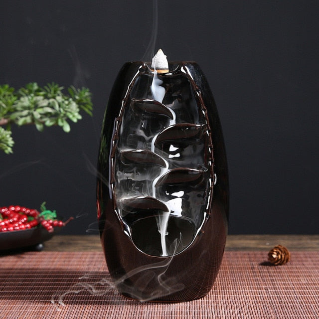 Handmade Ceramic Waterfall Incense Burners
