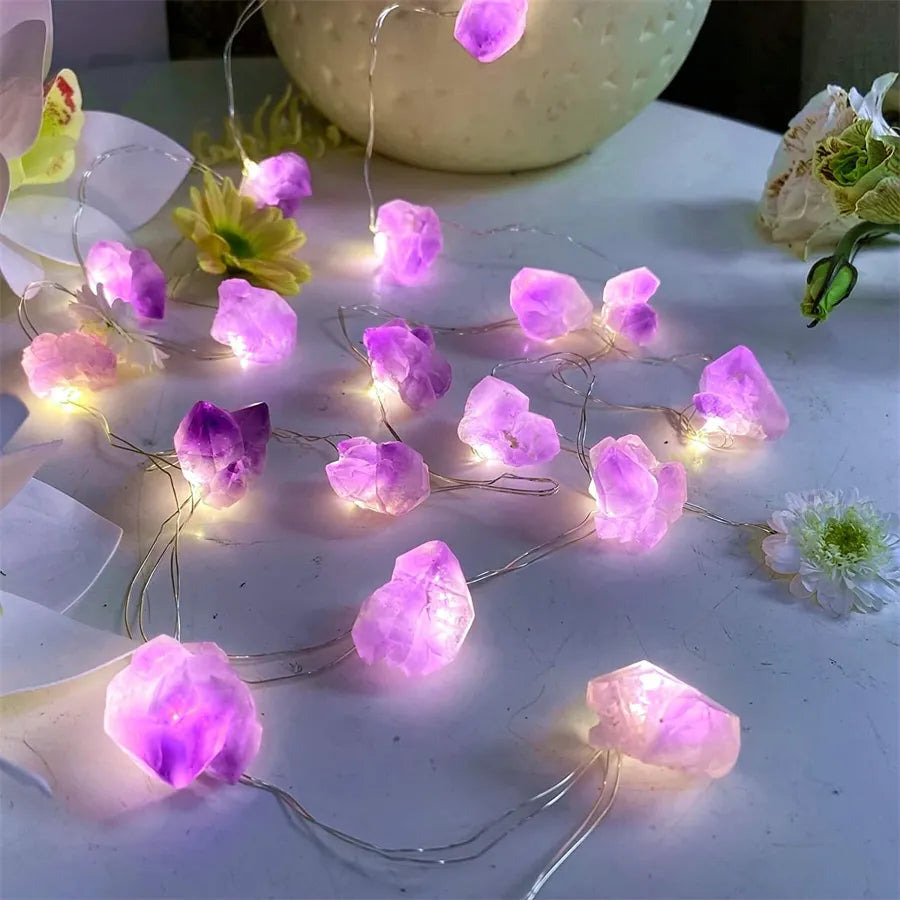 Natural Amethyst Crystal Decorative Fairy Lights - Conscious Shopping
