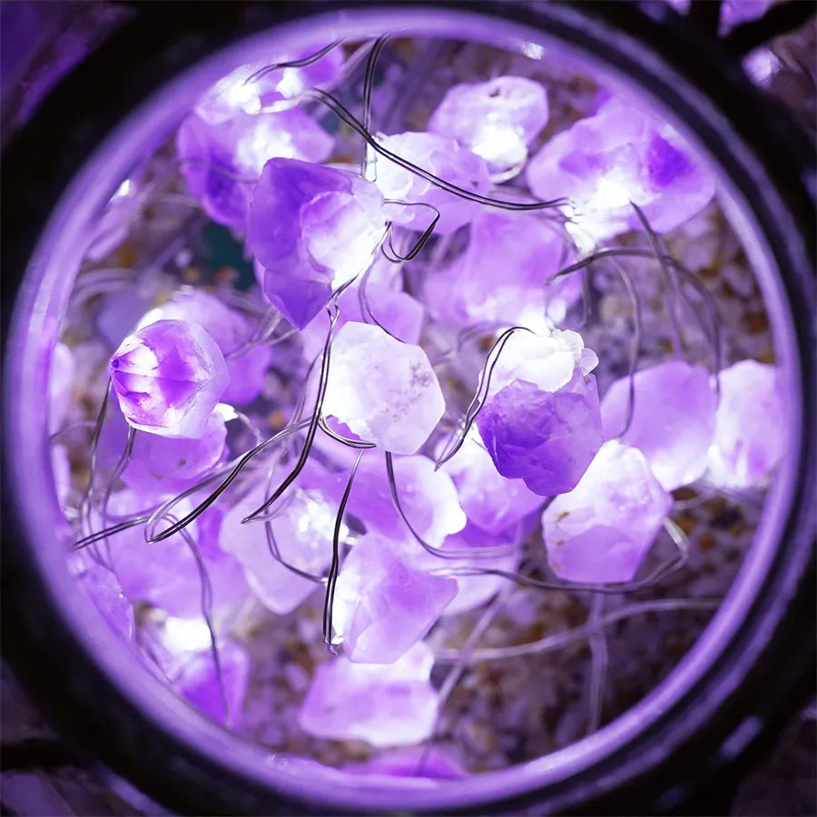 Natural Amethyst Crystal Decorative Fairy Lights - Conscious Shopping