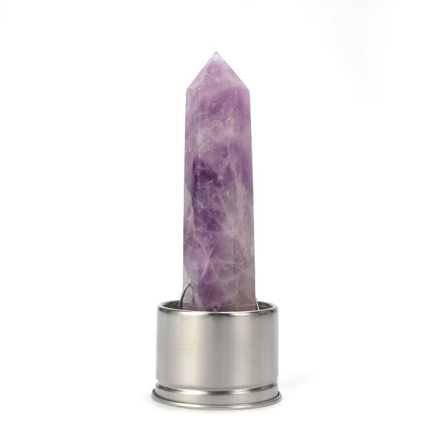 Natural Gemstone Glass Water Bottle - Amethyst Only - Without Bottle - Conscious Shopping